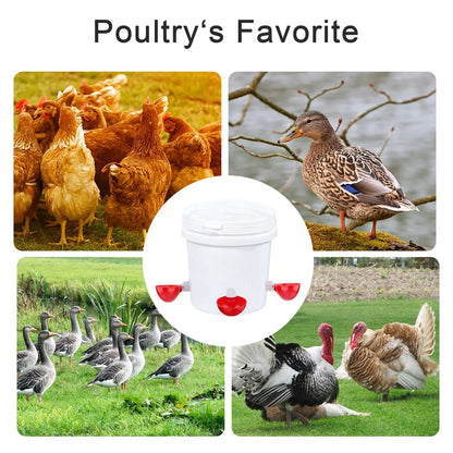 Chicken Waterer Cups, 6 Pack Red Automatics Chicken Waterer, Professional Poultry Cups Suitable for Chicks, Duck, Goose, Turkey and Bunny Various Poultry, Compatible with Various Containers
