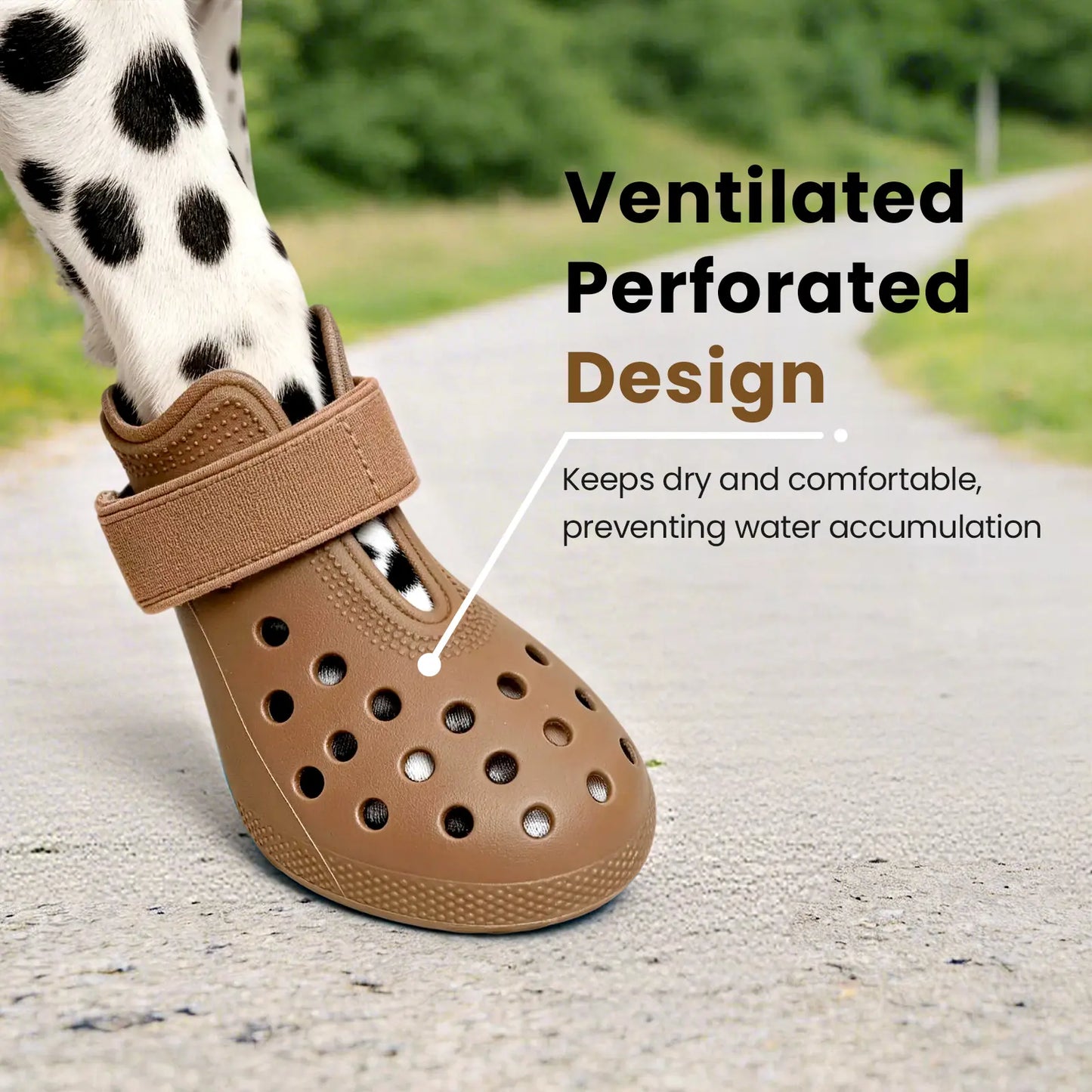 Dog Shoes for Hot Pavement Comfortable Paw Protection Adjustable Strap Non-Slip Easy-Clean Outdoor Sports Boots for Summer Rain