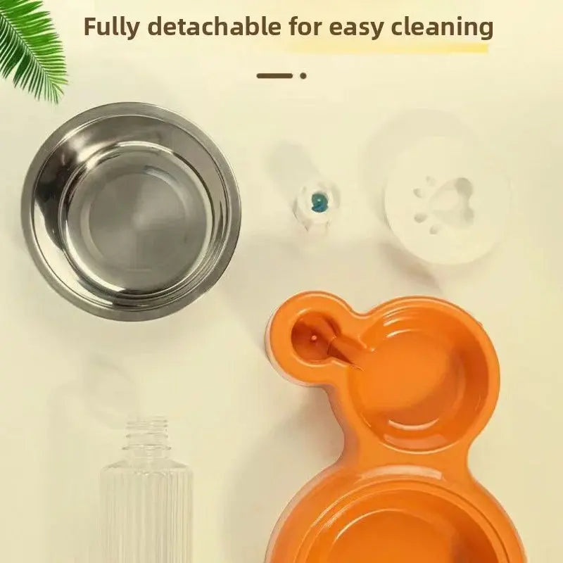 Pet Water Dispenser for Cats and Dogs Automatic Water Storage Pet Food Bowl Food Container with Waterer Pet Supplies