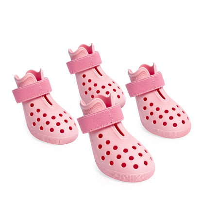 Dog Shoes for Hot Pavement Comfortable Paw Protection Adjustable Strap Non-Slip Easy-Clean Outdoor Sports Boots for Summer Rain